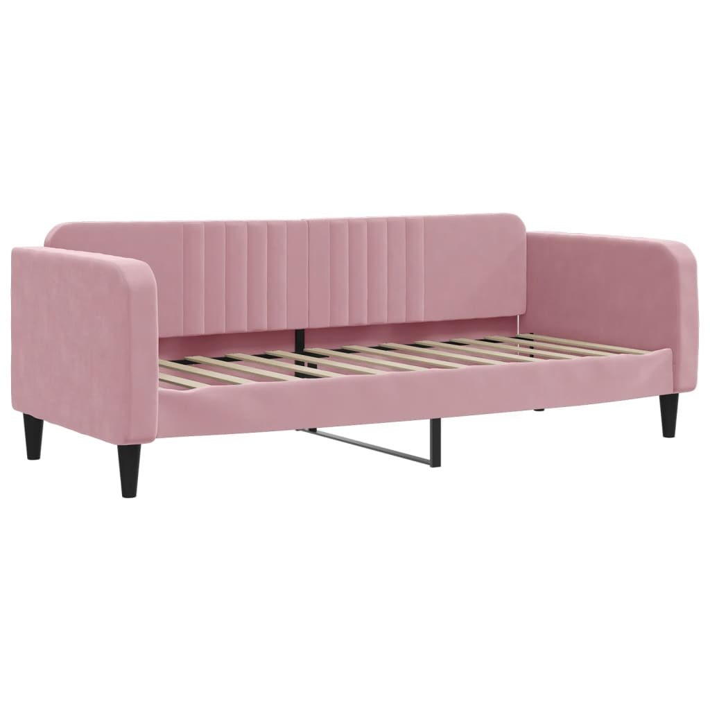 Sofa z funkcją spania, różowa, 80x200 cm, obita aksamitem Lumarko!