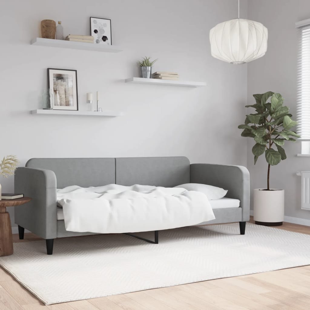 Sofa z funkcją spania, jasnoszara, 90x190 cm, obita tkaniną Lumarko!
