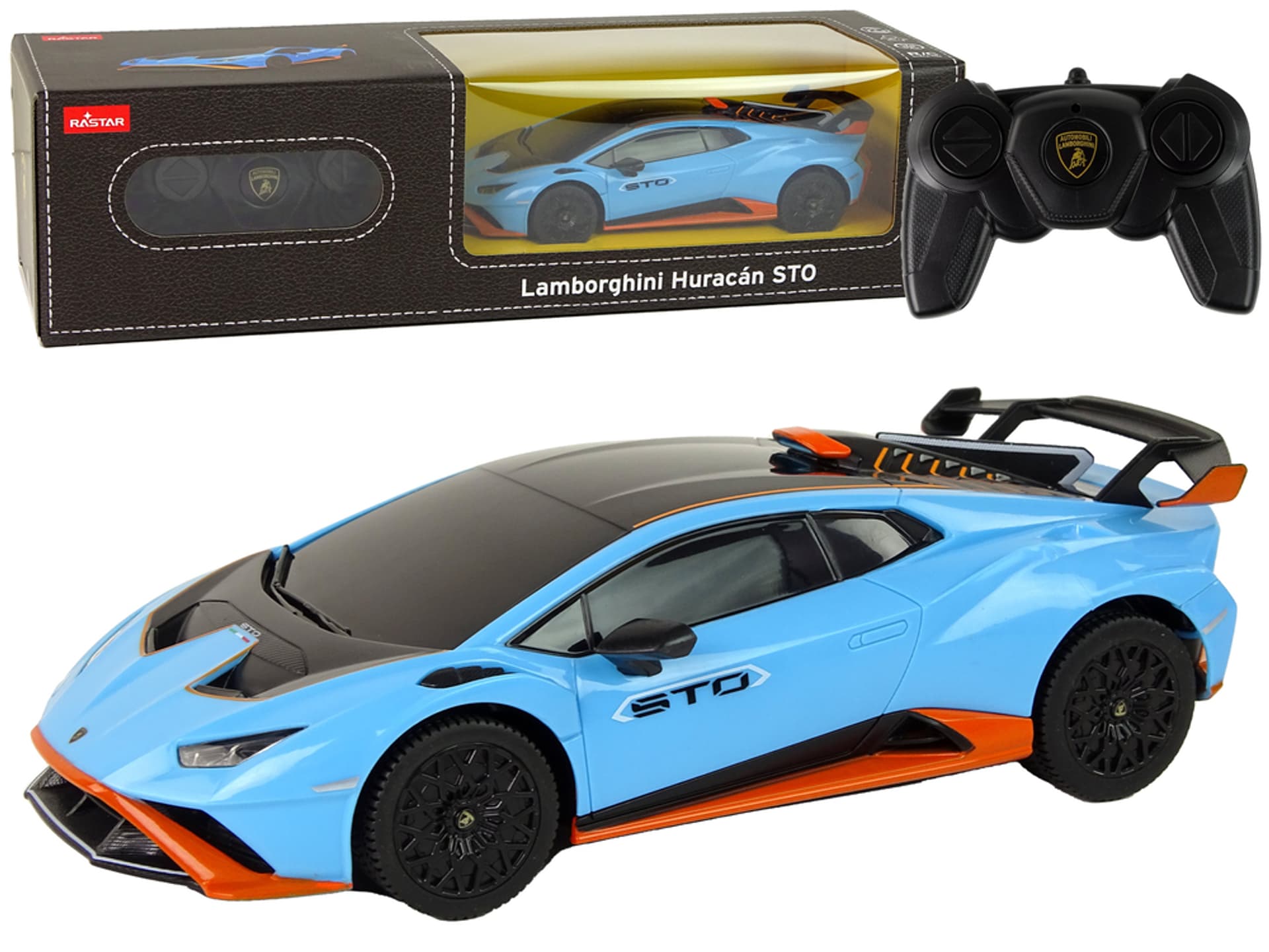 Auto R/C Lamborghini Huracan 1:24 Rastar Niebieskie