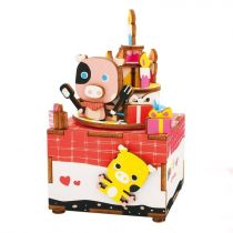 Drewniane Puzzle Pozytywka - Tort Urodzinowy Robotime