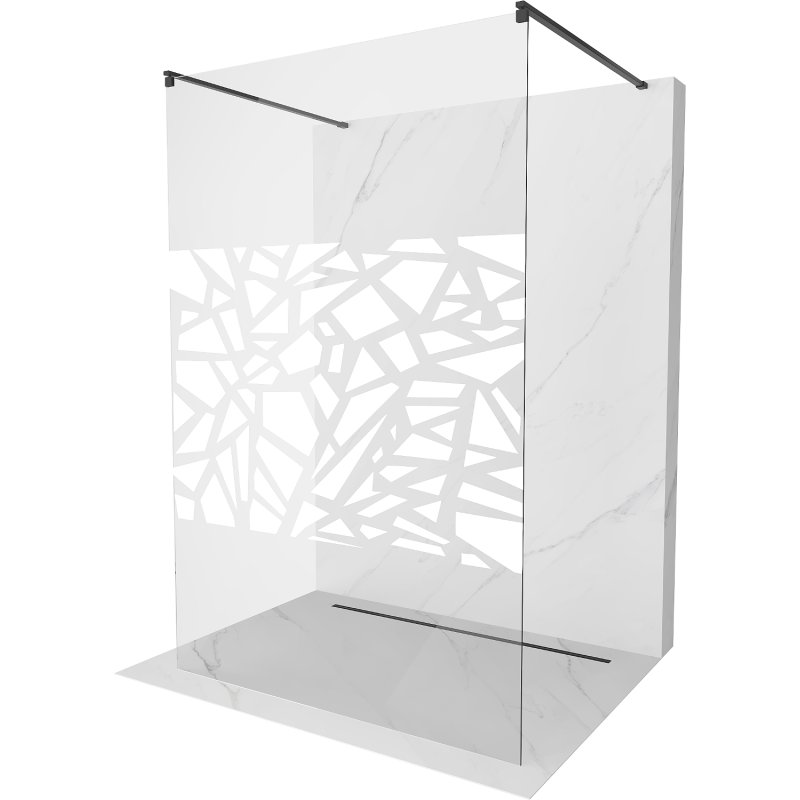 Zdjęcia - Ścianka prysznicowa Mexen Kioto  wolnostojąca 100 x 200 cm, biały wzór 8 mm 