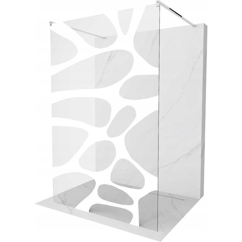 Zdjęcia - Ścianka prysznicowa Mexen Kioto  wolnostojąca 110 x 200 cm, biały wzór 8 mm 