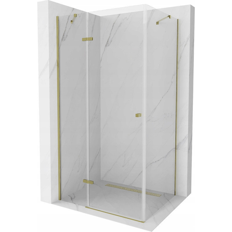Mexen Roma kabina prysznicowa uchylna 70x100 cm, transparent, złota