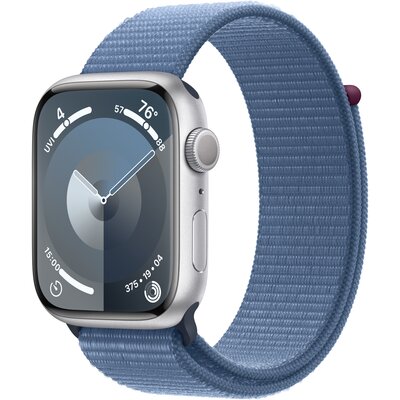 Zdjęcia - Smartwatche Apple Watch Series 9 45mm GPS aluminium w kolorze srebrnym z opaską sporto 