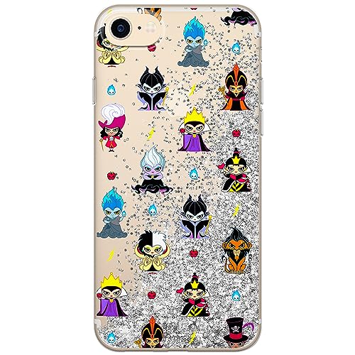 ERT GROUP etui na telefon Apple Iphone 7/8/ SE 2/ SE 3, case oryginalny i oficjalnie licencjonowany przez Disney, wzór Disney Villains 007, optymalnie dopasowane, z efektem płynnego brokatu