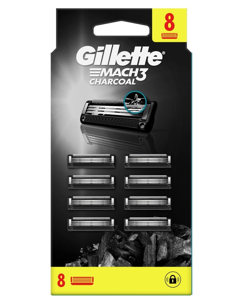 Gillette Mach3 Charcoal - Wkłady 8 szt.