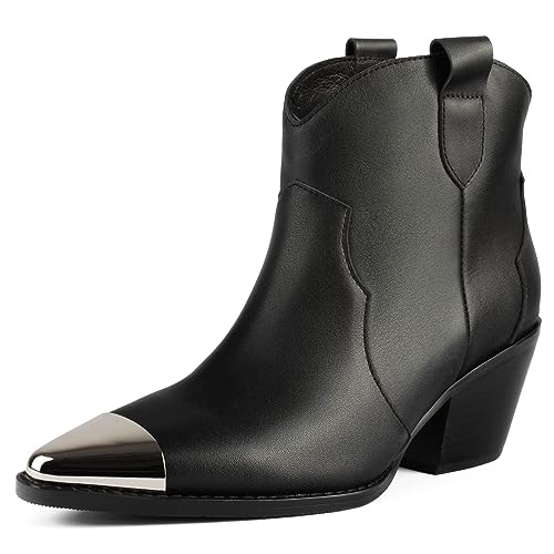 L37 HANDMADE SHOES Damskie botki ze skóry naturalnej I ręcznie wykonane buty I wyjątkowy styl I Manhattan Skyline Ankle Boot, czarne, 39 EU, czarny, 39 EU