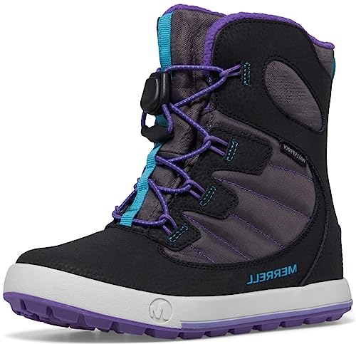 Merrell Buty dziecięce unisex Snow Bank 4.0 WTRPF, Czarny fioletowy turq, 35 EU