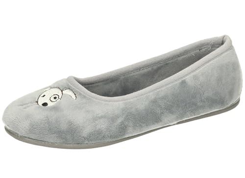 Manitu Damskie 340059-09 kapcie domowe, szare, 39 EU, szary, 39 eu