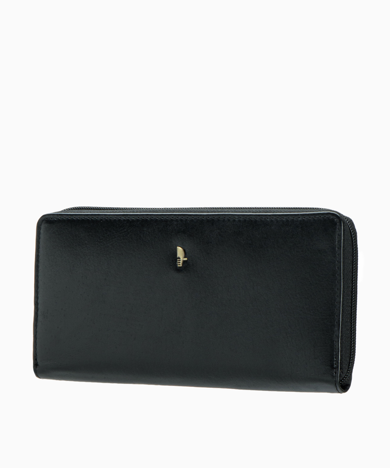 PUCCINI Duży portfel damski na zamek czarny