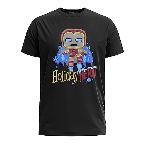 Funko Herbata w pudełku: Marvel Holiday - GB Iron Man - Large - (L) - T-shirt - odzież - pomysł na prezent - top z krótkim rękawem dla dorosłych mężczyzn i kobiet - oficjalni fani towarów handlowych