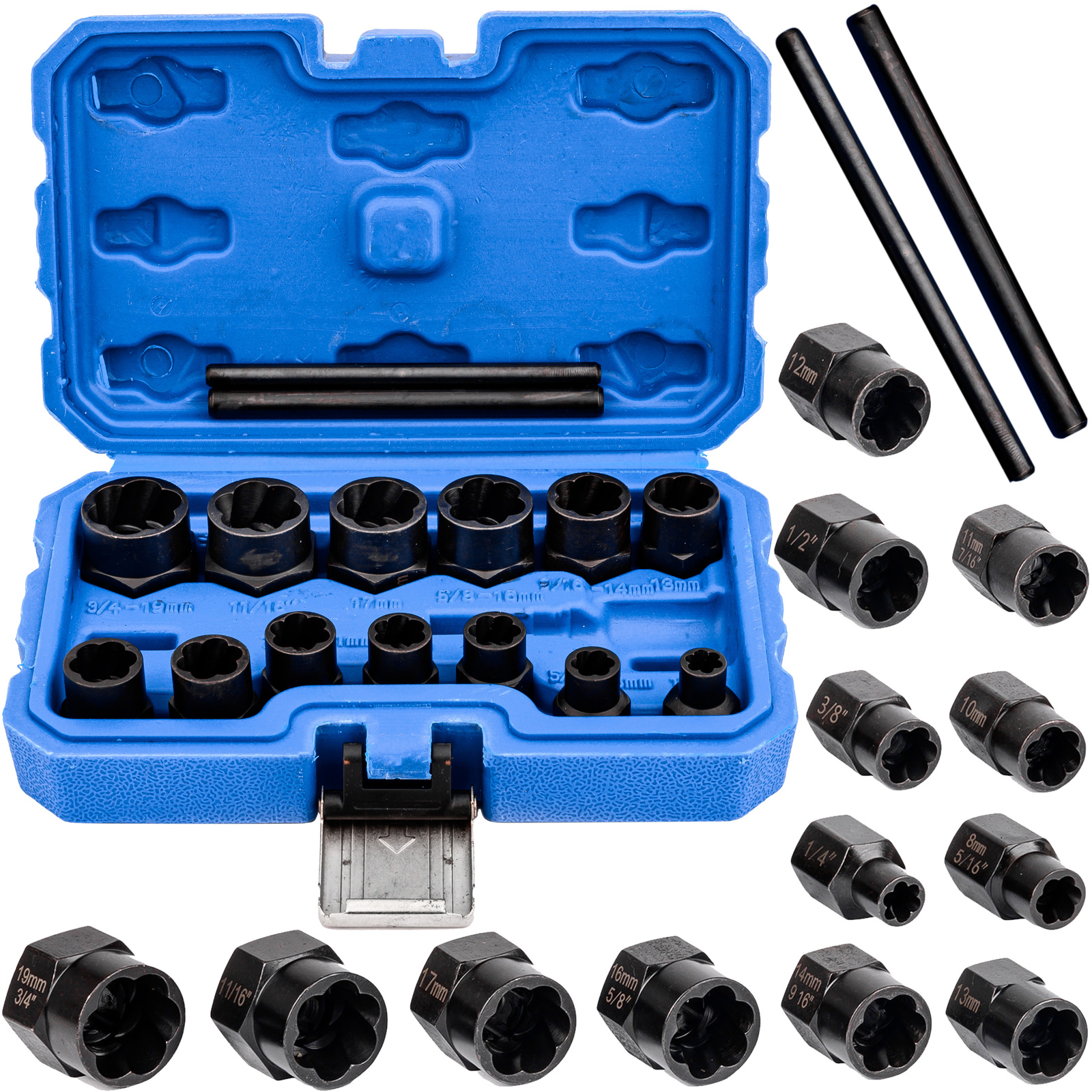 NASADKI WYKRĘTAKI DO ZNISZCZONYCH ŚRUB NAKRĘTEK 15SZT. GEKO