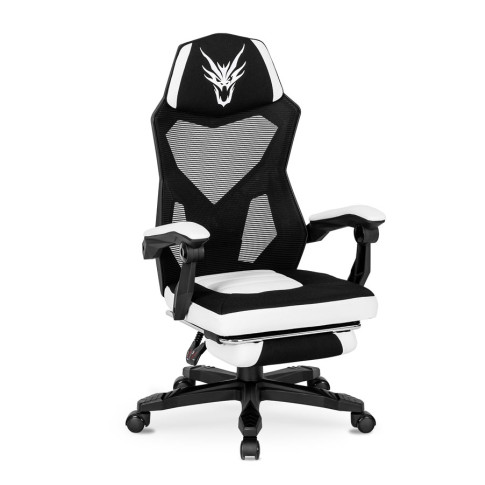 Biało-czarny ergonomiczny fotel obrotowy G6-N76