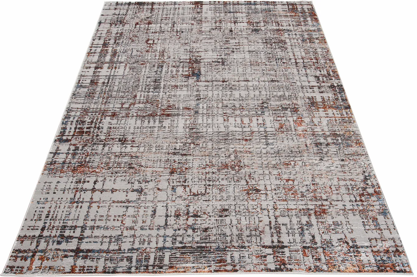 Brązowo szary dywan w nowoczesny wzór D6-S68