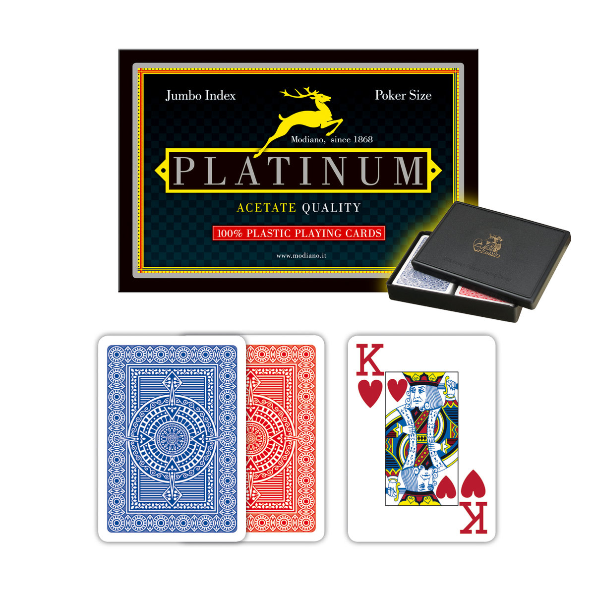 Modiano, karty Platinum Jumbo Index Poker Size X2