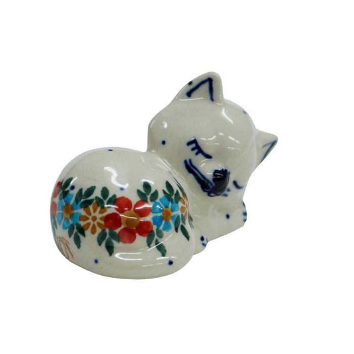 Ceramiczny kotek spioch Ceramika Bolesławiec