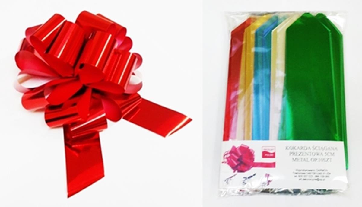 wstążka Kokarda ściągana, 50 metalowa alc Kol Folia A 10