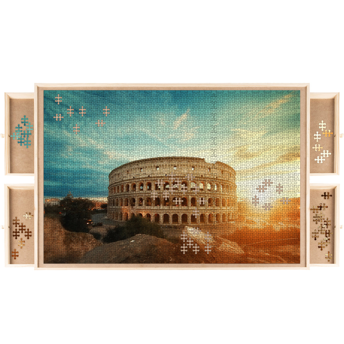 Drewniana Tablica do Układania Puzzli na max 1500 MALATEC