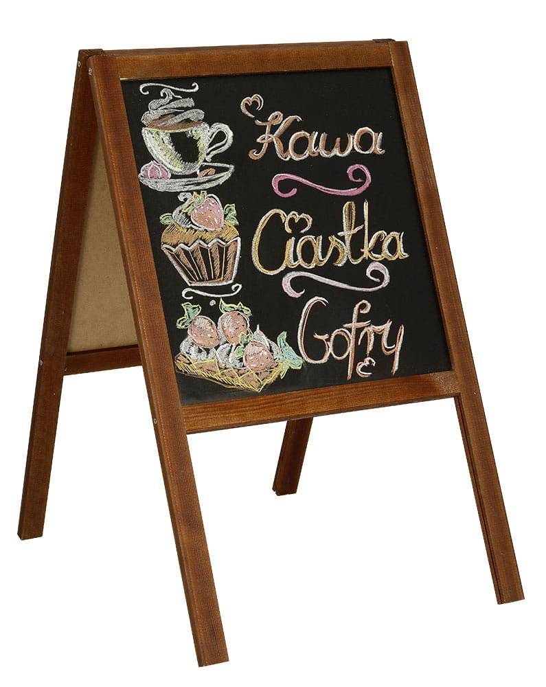 Potykacz reklamowy z tablicą kredową w rozmiarze 50x90 cm