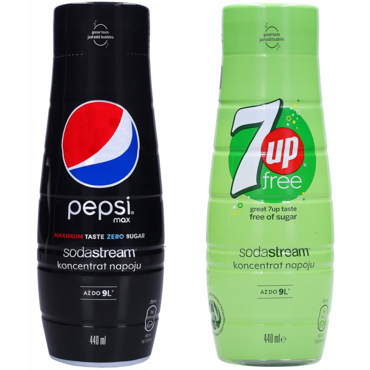 2x SYROP SODASTREAM PEPSI MAX 7UP BEZ CUKRU 440 ML