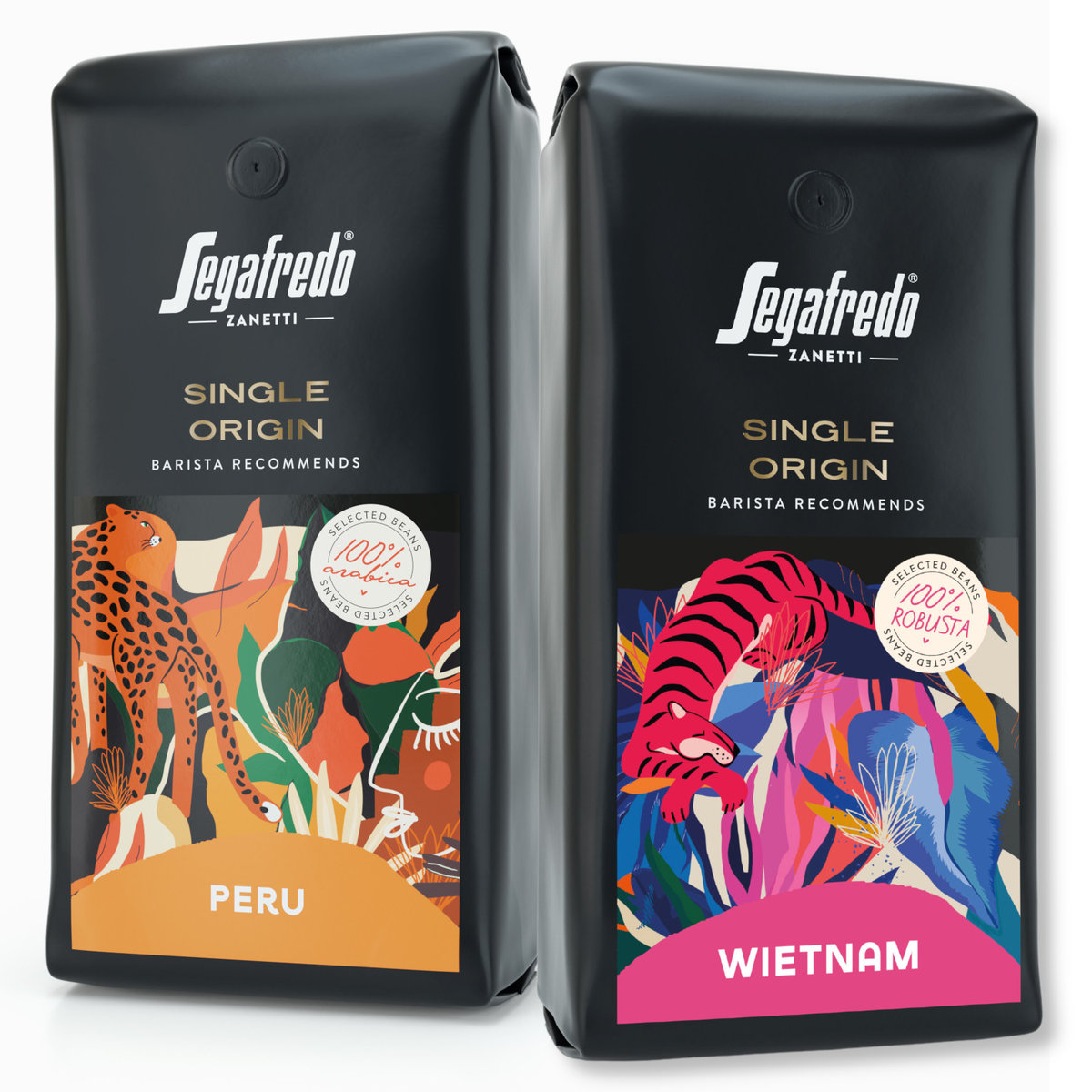 Segafredo Zestaw 2 kawy ziarniste Single Origin Peru + Wietnam
