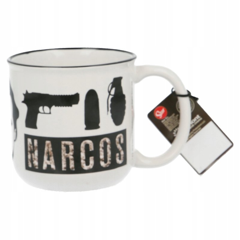 Kubek ceramiczny 400ml biały Narcos Escobar Chapo
