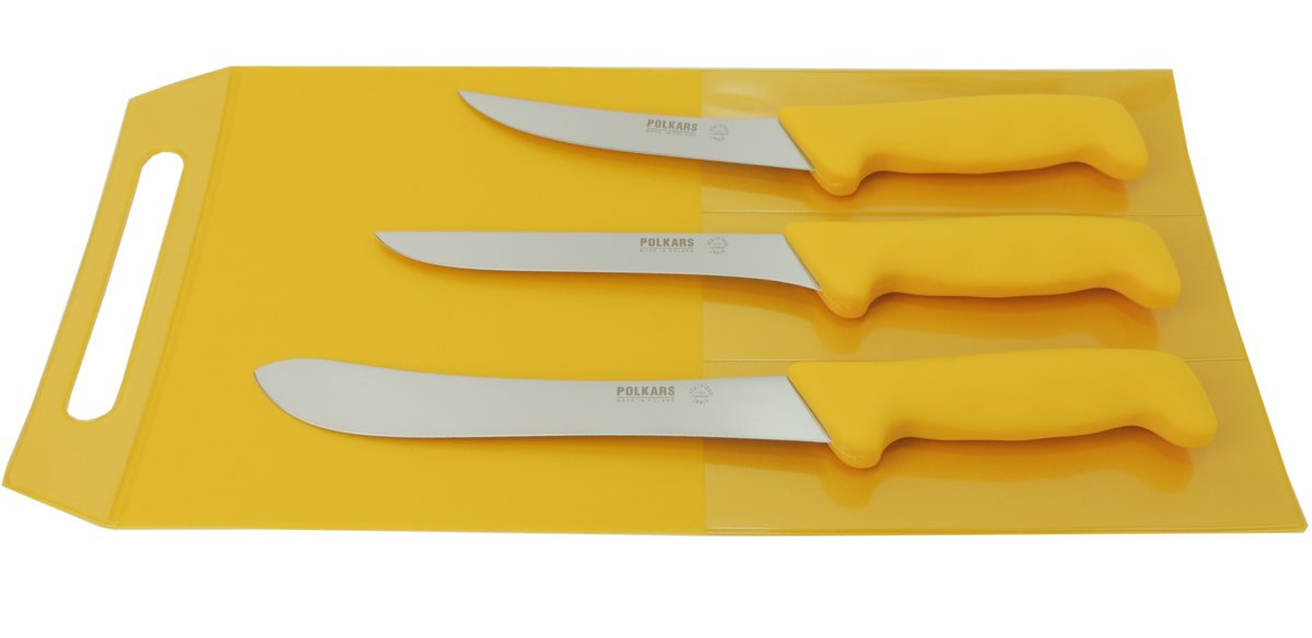 Polkars zestaw 3 noży (modele 13, 15, 17) żółty