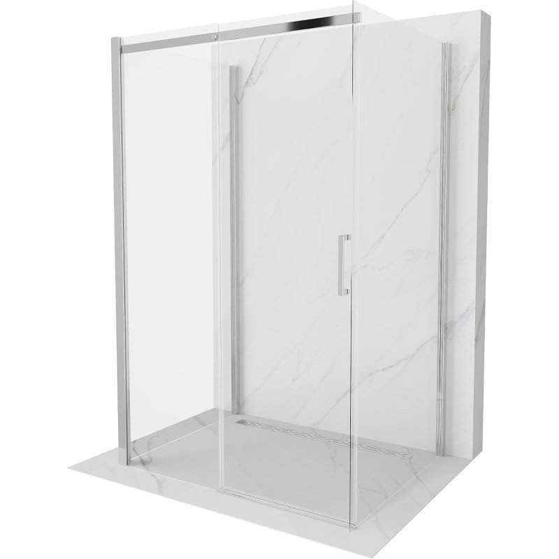 Mexen Omega kabina prysznicowa 3-ścienna, rozsuwana 100x80 cm, transparent, chrom