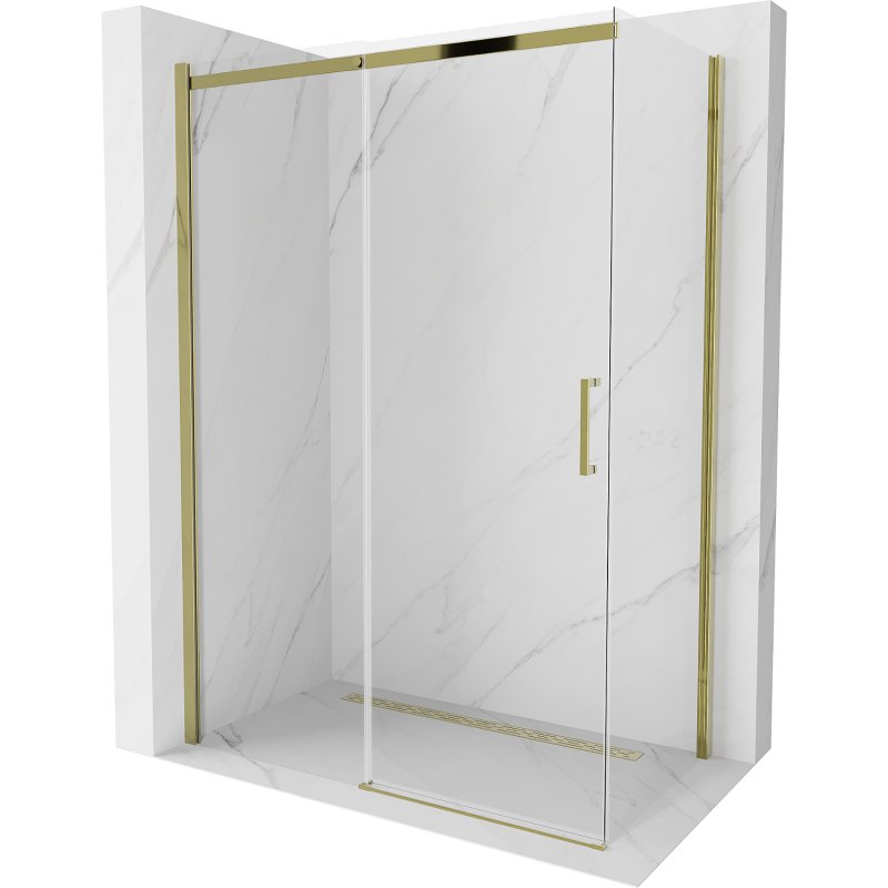 Mexen Omega kabina prysznicowa rozsuwana 130x70 cm, transparent, złota