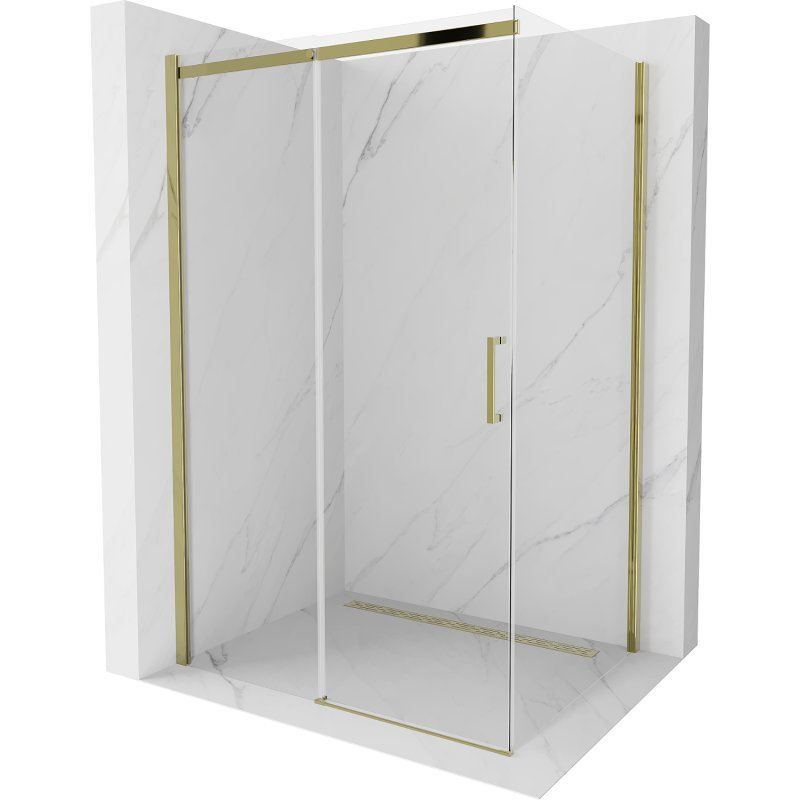 Mexen Omega kabina prysznicowa rozsuwana 100x70 cm, transparent, złota