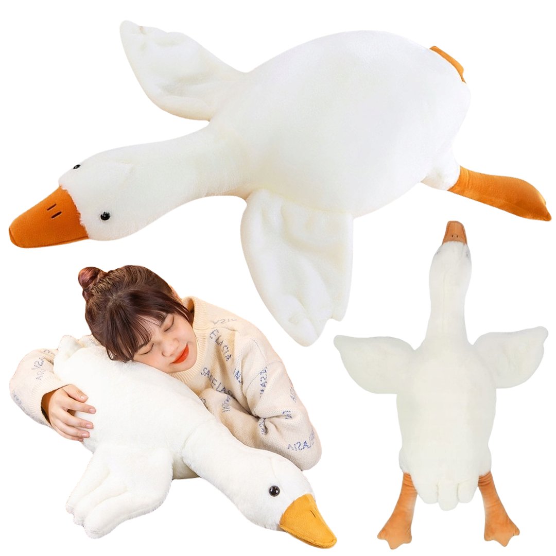 Maskotka Gęś Poduszka Pluszowa Kaczka Gąska Ruchoma Pipa XL 70 cm
