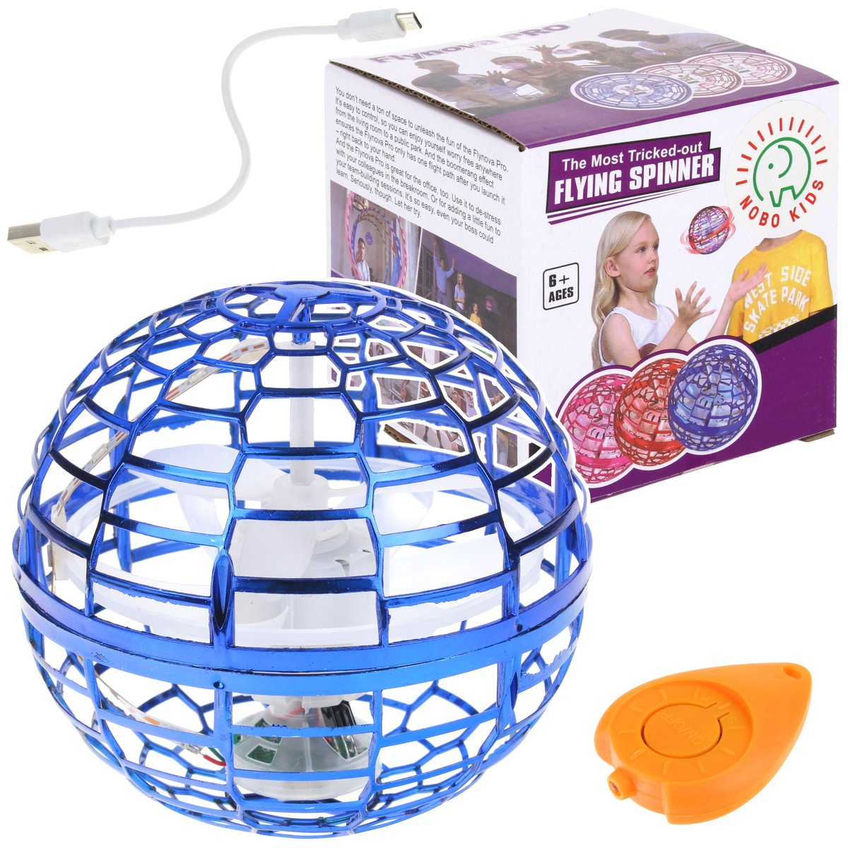 Nobo Kids, Latająca Kula Ufo Świeci Piłka Boomerang niebieski