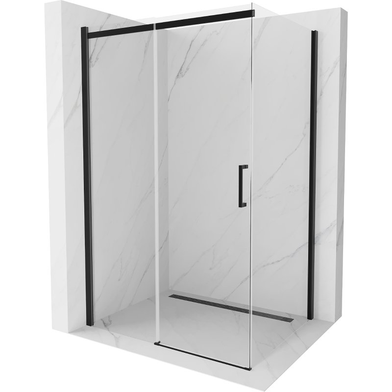 Mexen Omega kabina prysznicowa rozsuwana 130 x100 cm, transparent, czarna