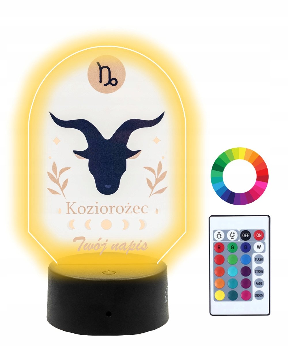 Lampka Nocna 3D LED Znak Koziorożec