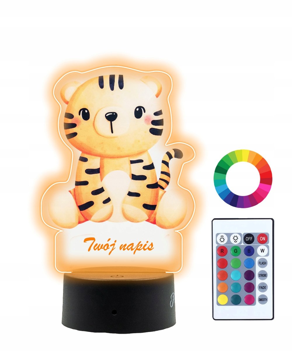 Lampka Nocna 3D LED Tygrys Prezent