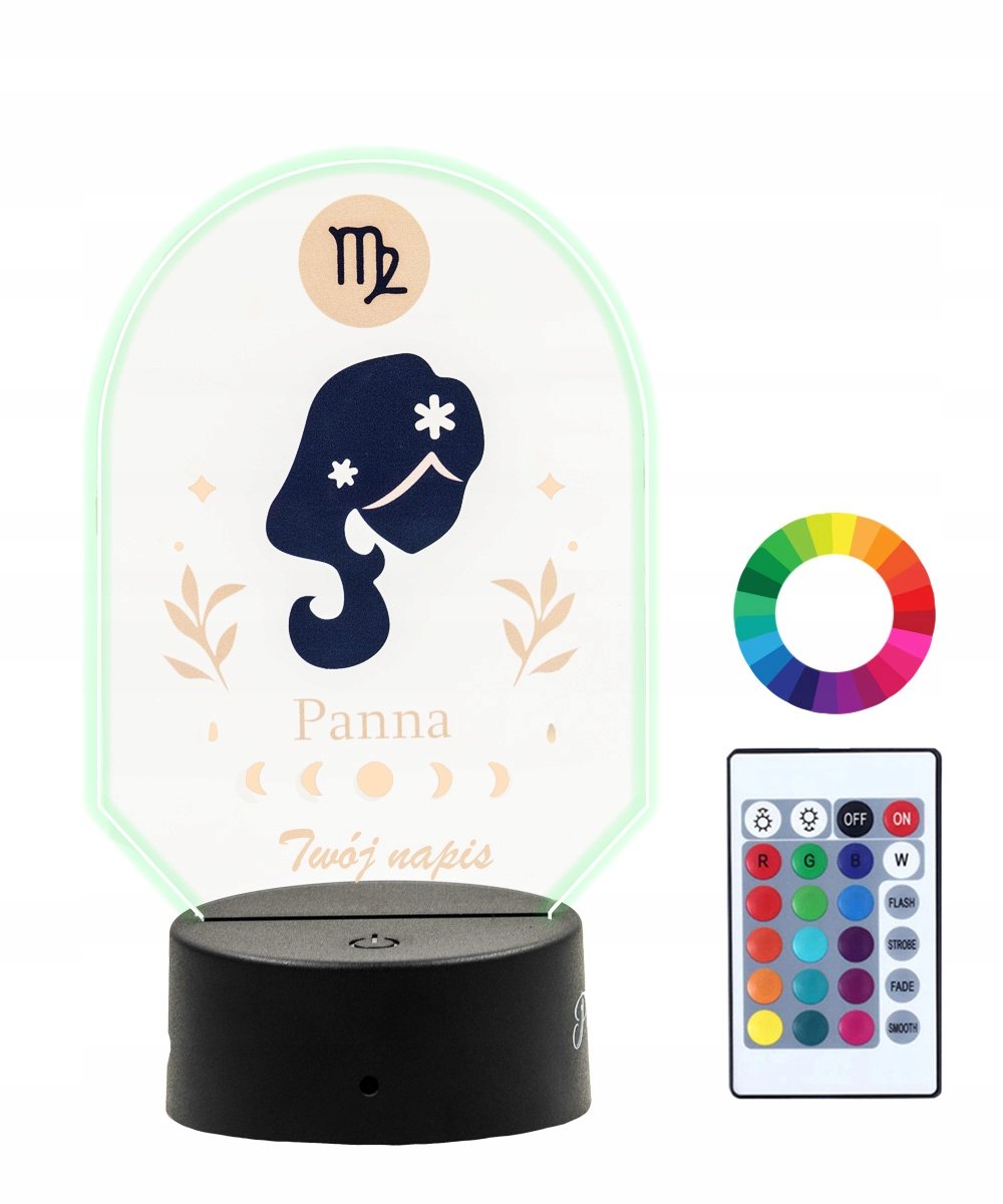 Lampka Nocna 3D LED Znak Panna
