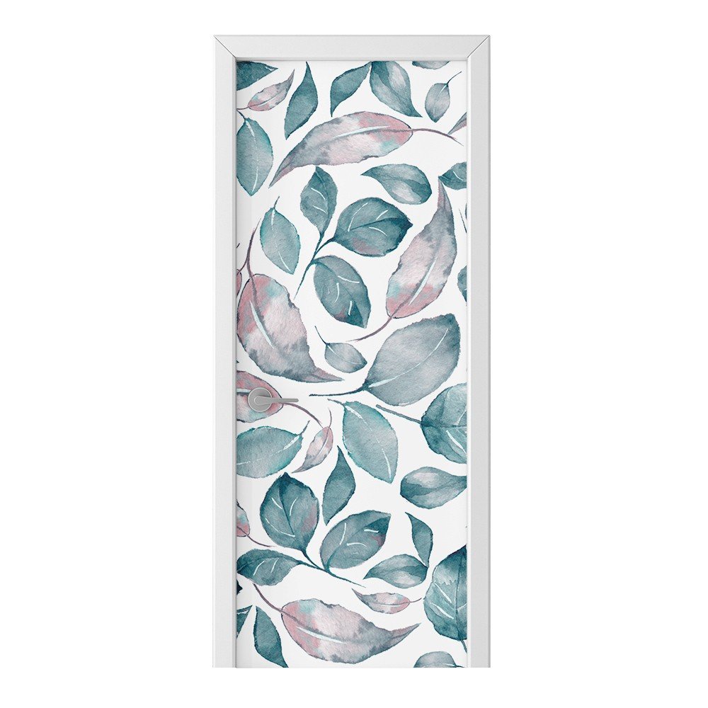 Naklejka na drzwi HOMEPRINT Akwarelowy wzór liści 95x205 cm