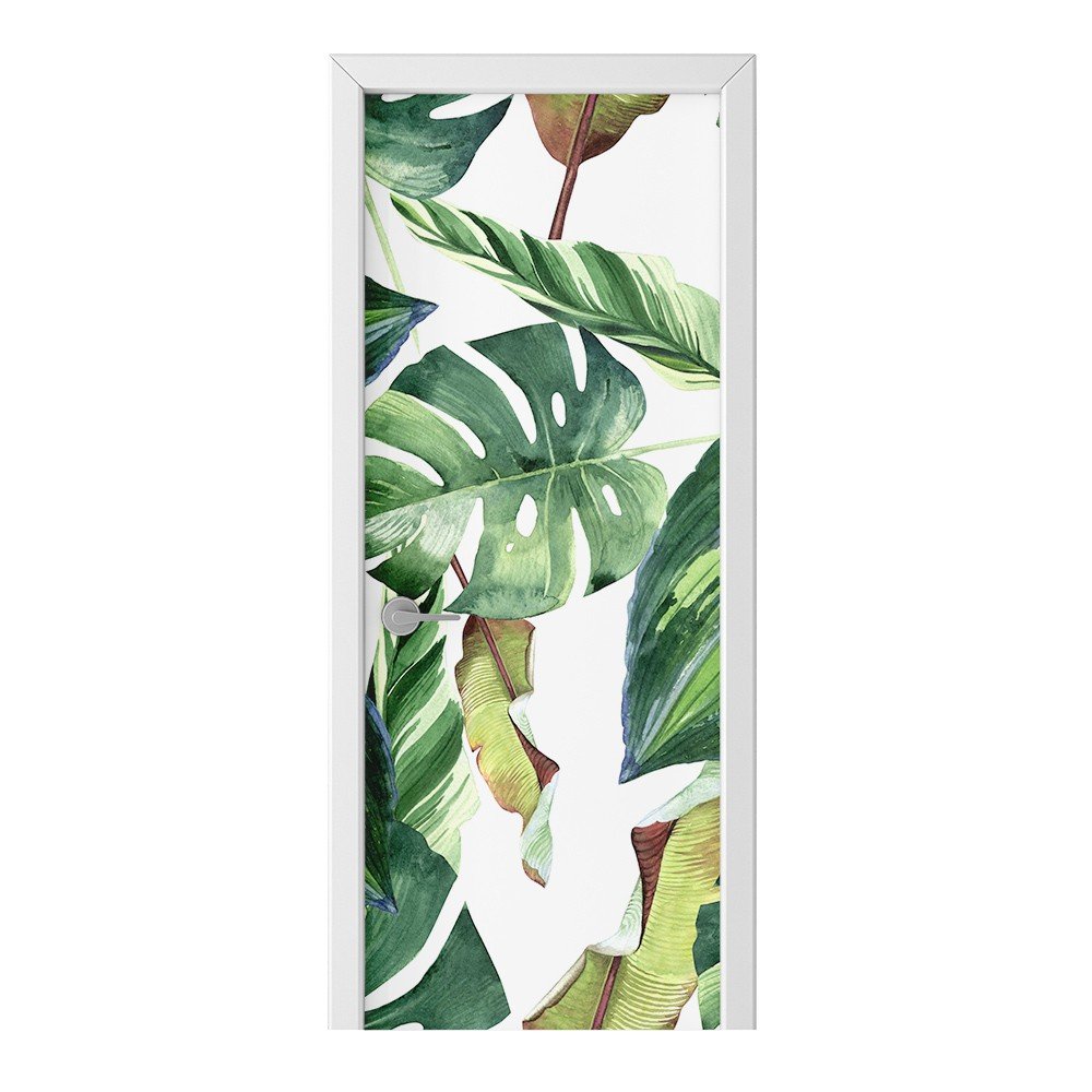 Naklejka na drzwi HOMEPRINT Egzotyczne liście 85x205 cm