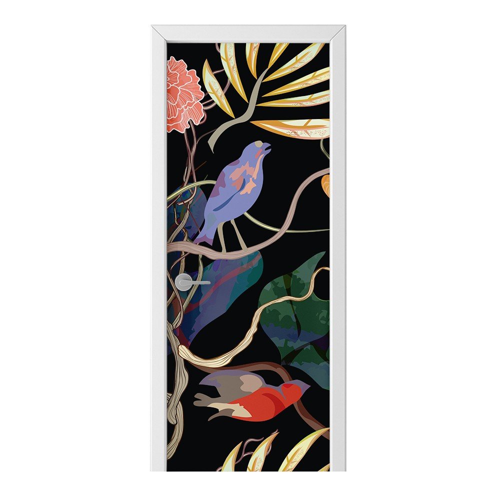 Naklejka na drzwi HOMEPRINT Abstrakcyjne ptaki 95x205 cm