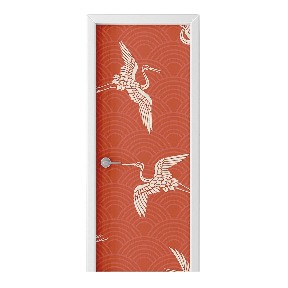 Naklejka na drzwi HOMEPRINT Japoński tradycyjny wzór 95x205 cm