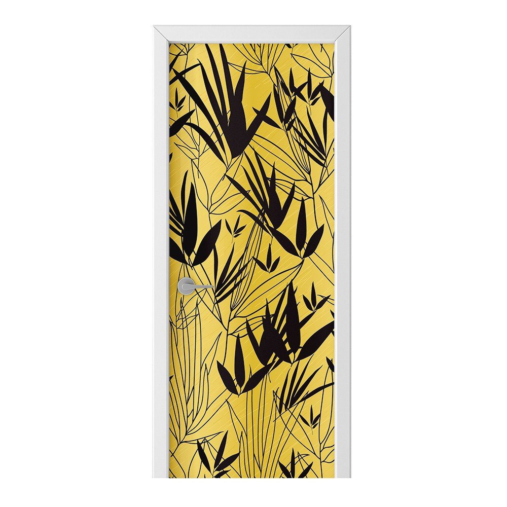 Naklejka na drzwi HOMEPRINT Liści na złotym tle 75x205 cm