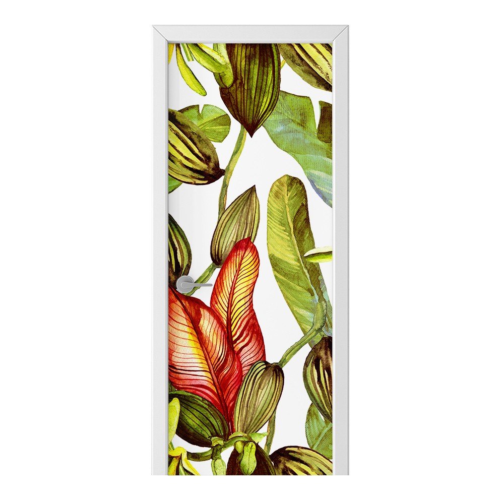 Naklejka na drzwi HOMEPRINT Liście bananowca 85x205 cm