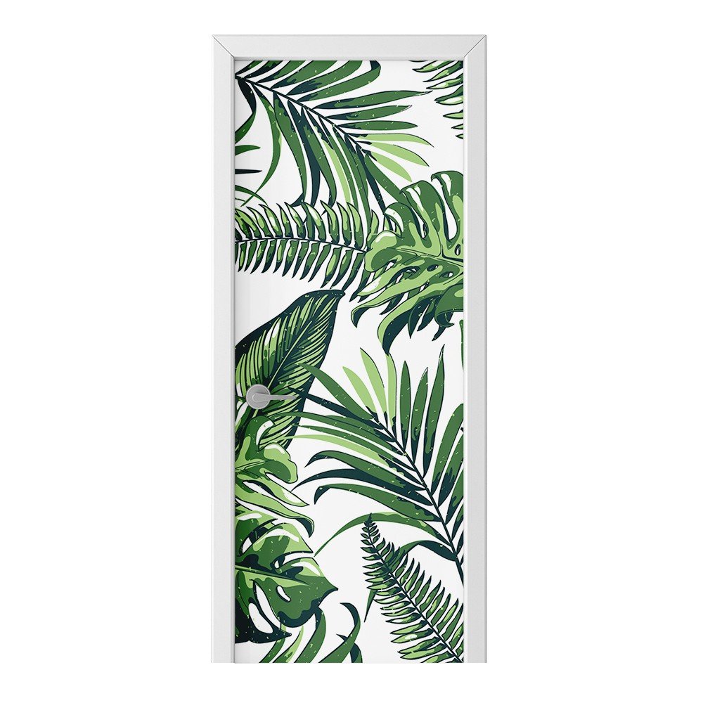 Naklejka na drzwi HOMEPRINT Liście egzotyczne 85x205 cm