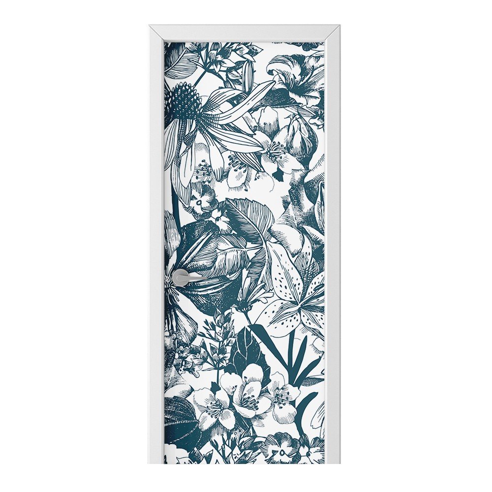 Naklejka na drzwi HOMEPRINT Kwiaty ogrodowe 95x205 cm