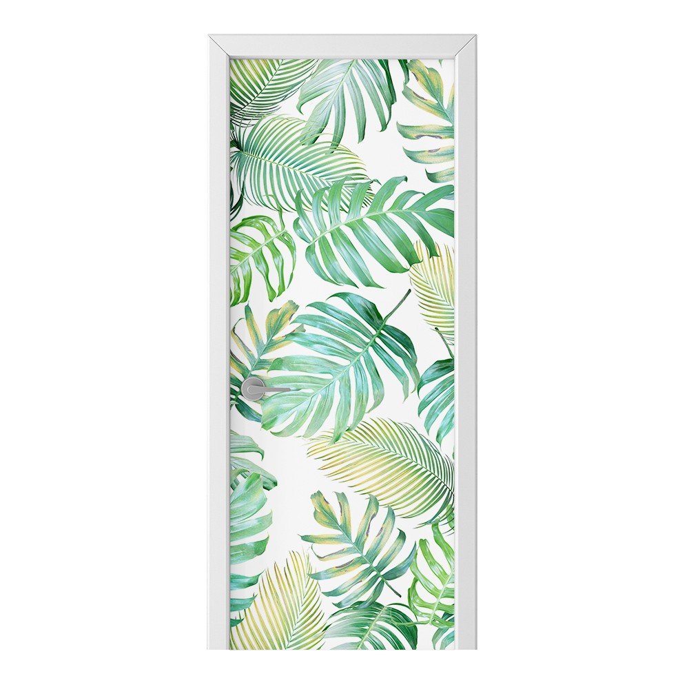 Naklejka na drzwi HOMEPRINT Zielone liście 85x205 cm