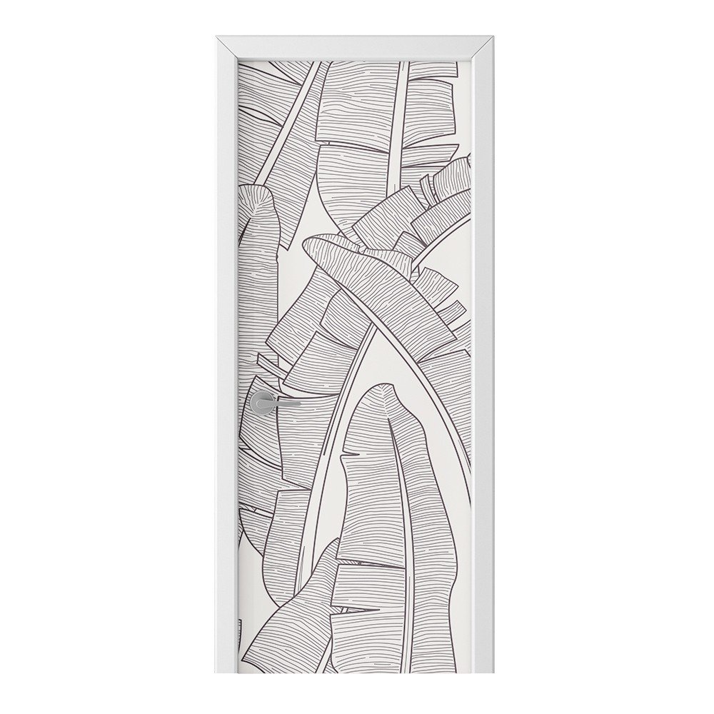 Naklejka na drzwi HOMEPRINT Kontur liści bananowca 75x205 cm