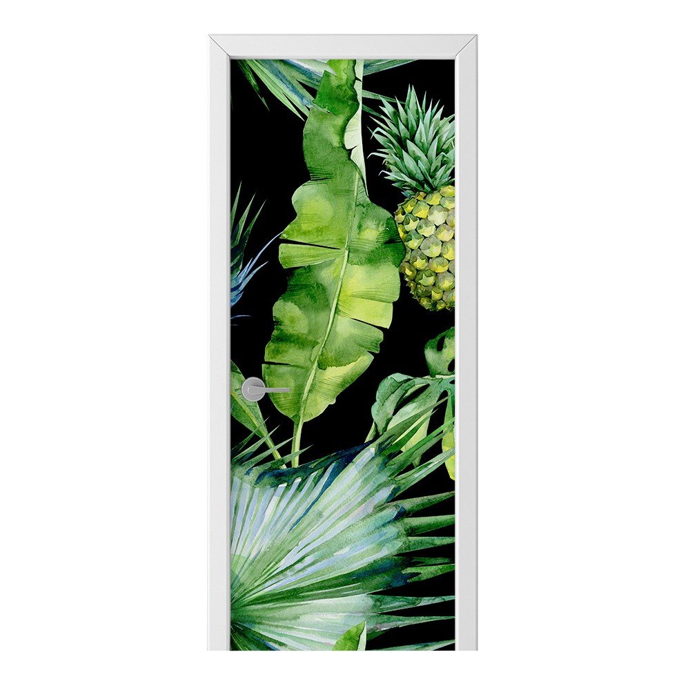 Naklejka na drzwi HOMEPRINT Ananas i liście 75x205 cm