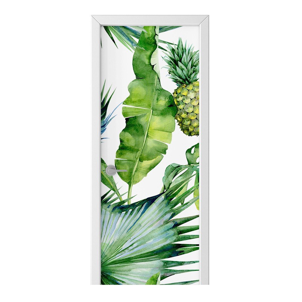 Naklejka na drzwi HOMEPRINT Liście, ananasu 95x205 cm