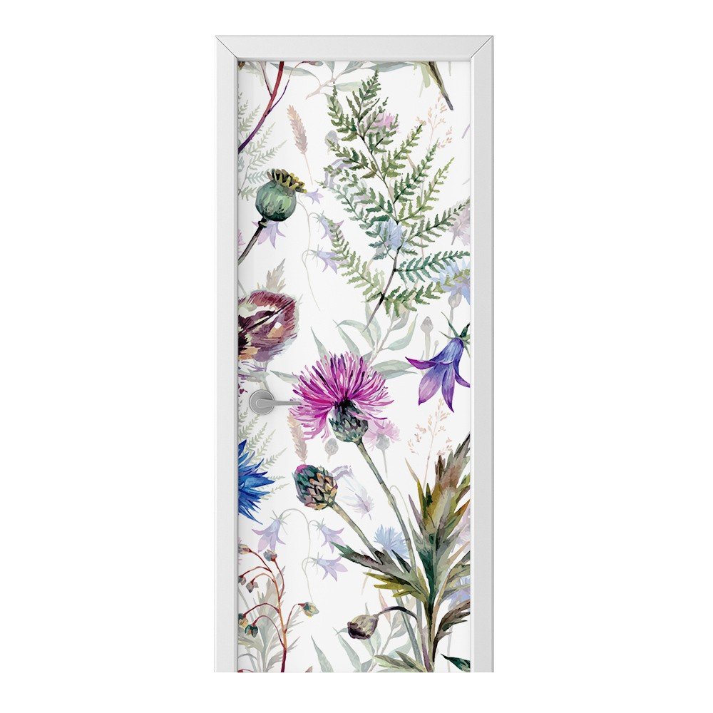 Naklejka na drzwi HOMEPRINT Rośliny, kwiaty polne 85x205 cm