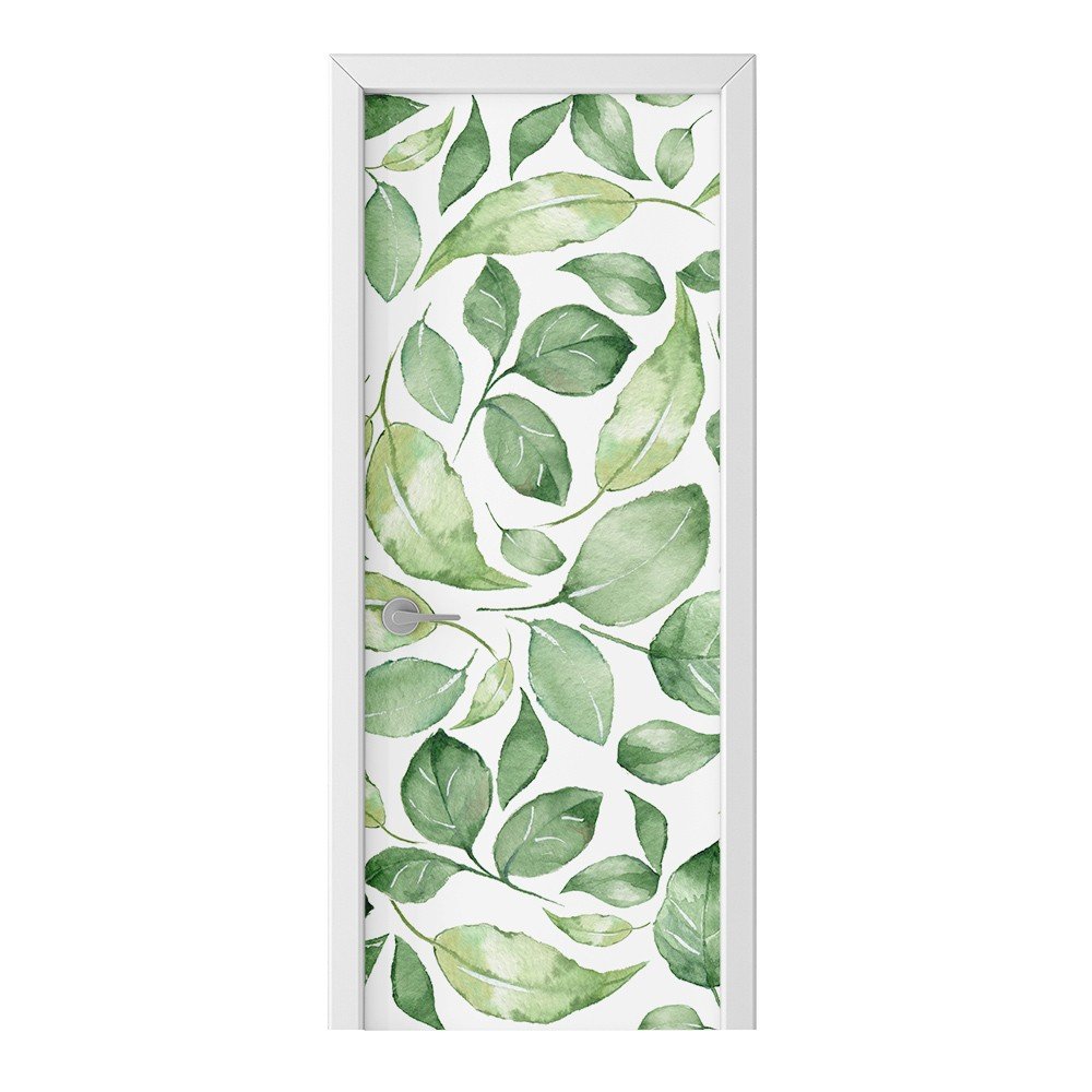 Naklejka na drzwi HOMEPRINT Malowane liście 95x205 cm